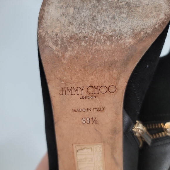 Jimmy Choo Harris Black Suede Booties Point Toe Size 38.5 - Picture 9 of 12